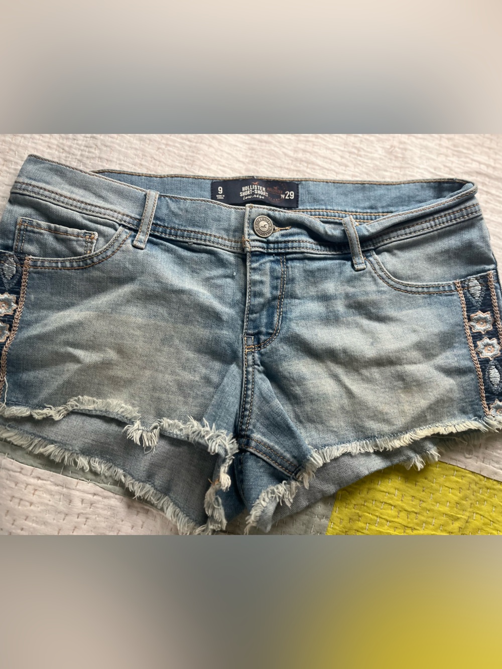Hollister Light Wash Denim Shorts low rise